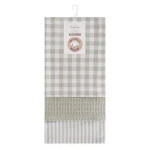 Komplet ściereczek kuchennych  3szt 50x75 cm bawełniany kolor biały,beżowy 200 g/m2 LUCY