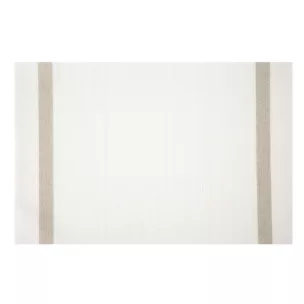 Podkładka na stół biało, beżowa 30x45 cm RUBY zdobiona pasami pleciona