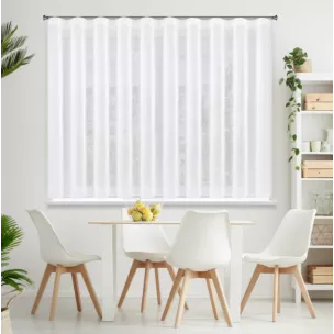 Firana biała z gładkiego mlecznego woalu wykończona szwem obciążającym VIOLET 200x160 cm fala 1:2