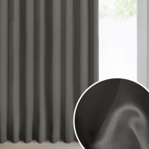 Zasłona grafitowa zaciemniająca 140x300 cm taśma imitująca flex - MILAN