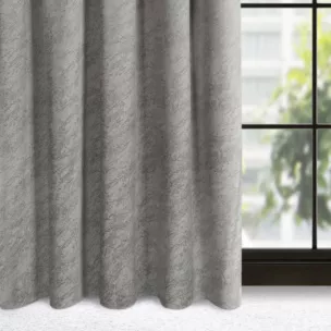 Zasłona popielata ze wzorem marmurku z welwetu 140x270 cm taśma - RIVA