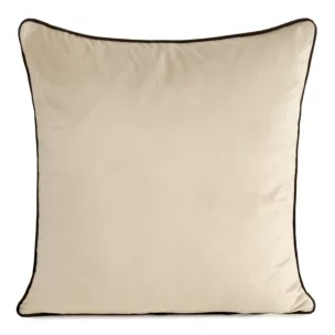 Poszewka na poduszkę 60x60 cm welwetowa kolor beżowy o delikatnym połysku z ozdobną lamówką GAJA 2