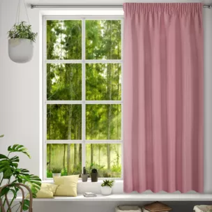 Zasłona ciemnoróżowa z matowej gładkiej tkaniny 140x175 cm taśma - RITA