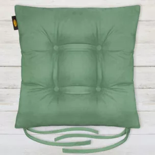 Poduszka na krzesło dwustronna 40 x 40 x 8 cm welurowa miętowa ADORE