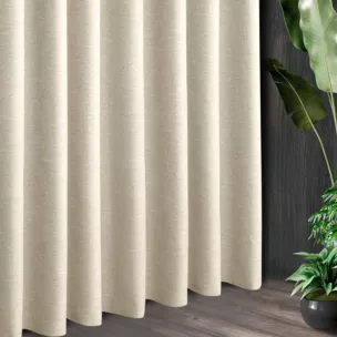 Tkanina zasłonowa zaciemniająca typu blackout, z ozdobnym splotem, z efektem melanżu