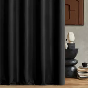 Zasłona szyta na taśmie 5 cm czarna z dwustronnej tkaniny zaciemniającej 100% blackout