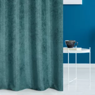 Zasłona szyta na taśmie 5 cm BRIANNA turkusowa miękka szenilowa o wyraźnym splocie i lekkim połysku