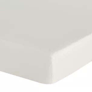 Prześcieradło z gumką 100x200 cm z bawełny kolor kremowy 105 g/m2 BASIC