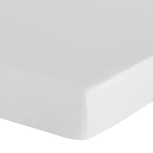 Prześcieradło z gumką 160x200 cm z bawełny kolor biały 105 g/m2 BASIC