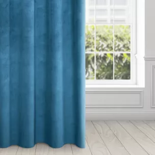 Zasłona granatowa z matowego welwetu 140x250 cm przelotka - MILO