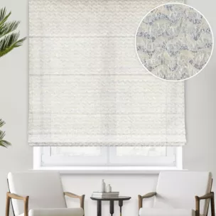 Roleta rzymska kremowa z tkaniny z aplikacją