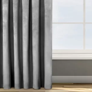 Zasłona welwetowa stalowa 140x270 cm taśma - ROSA - Design 91