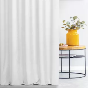 Zasłona szyta na taśmie 5 cm ADESSA biała z miękkiej tkaniny o welurowej strukturze