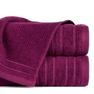 Ręcznik kąpielowy 50x90 cm bawełniany kolor amarantowy z błyszczącą bordiurą 500 g/m2 GLORY 3
