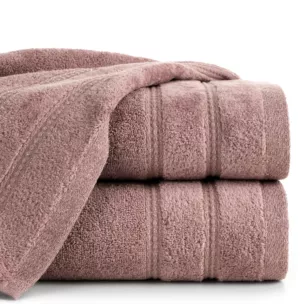 Ręcznik do rąk 30x50 cm bawełniany kolor liliowy zdobiony błyszczącymi paseczkami 500 g/m2 GLORY 4