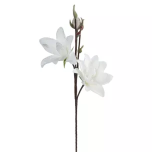 Kwiat sztuczny biały z plastycznej pianki foamiran 77 cm