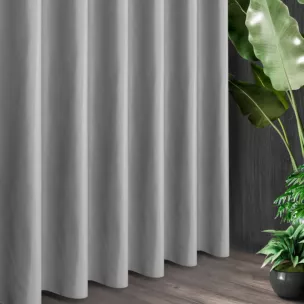 Tkanina zasłonowa z ozdobnym splotem i dodatkiem błyszczącej nici