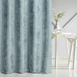 Zasłona szyta na taśmie 5 cm BRIANNA turkusowa miękka szenilowa o wyraźnym splocie i lekkim połysku