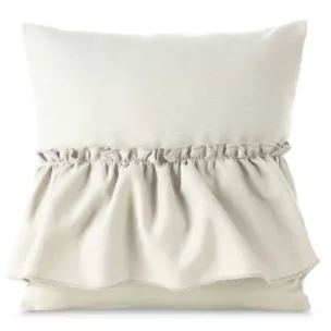 Poszewka na poduszkę 40x40 cm kolor naturalny z falbaną z tkaniny o płóciennym splocie LENA