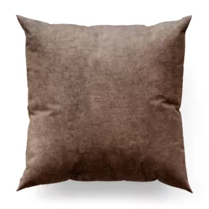 Poszewka szyta brązowa z miękkiej tkaniny szenilowej typu dimout o naturalnym splocie