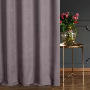 Zasłona szyta na taśmie 5 cm DORA - HIT ciemnografitowa z miękkiej tkaniny o welurowej strukturze