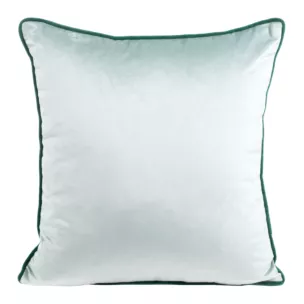 Poszewka na poduszkę 40x40 cm welwetowa kolor morsko, ciemnoturkusowy z ozdobną wypustką na brzegach MEL