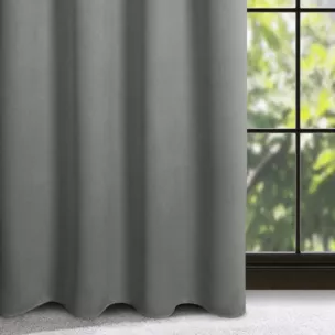 Zasłona popielata zaciemniająca o strukturalnym wzorze 130x300 cm taśma - CARLO