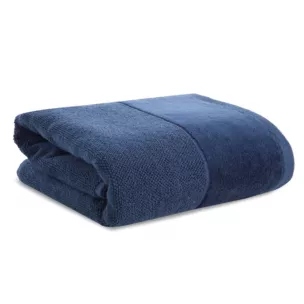 Ręcznik kąpielowy 70x140 cm bawełniany kolor granatowy zdobiony welwetową bordiurą  500 g/m2 FERO