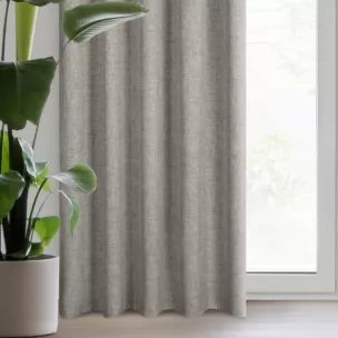 Zasłona ciemnobeżowa w stylu eko 140x270 cm taśma - JULA2