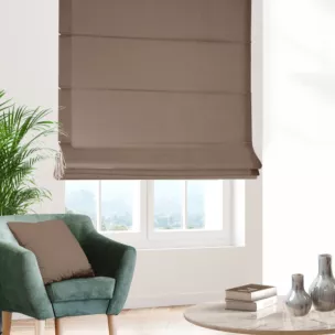 Roleta rzymska DORA - HIT jasnobrązowa z miękkiej tkaniny o welurowej strukturze
