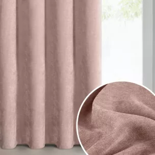 Zasłona pudrowa z szenilowej tkaniny 140x250cm przelotki - VANI