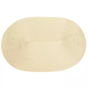 Podkładka owalna na stół jasnobeżowa 30 x 45 cm JUDY 2 pleciona