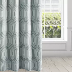 Zasłona DEYNA zaciemniająca typu blackout  z geometrycznym wzorem