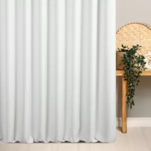 Zasłona szyta na flexach kremowa z tkaniny o naturalnym splocie z efektem melanżu