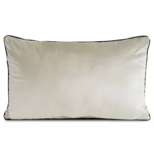 Poduszka 30 x 50 cm welwetowa beżowa z kontrastującą lamówką GAJA 3