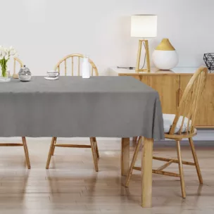 Obrus szyty DORA - HIT szary z miękkiej tkaniny o welurowej strukturze