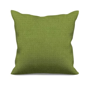 Poszewka szyta zielona z miękkiej, matowej tkaniny w drobny geometryczny wzór