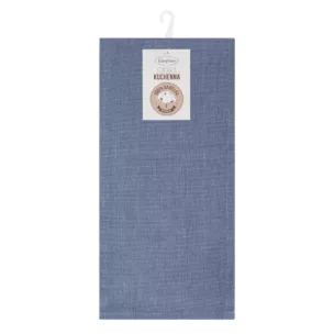 Komplet ściereczek kuchennych 2szt 50x70 cm bawełniany kolor niebieski zdobionych w pasy 200 g/m2 KARIN