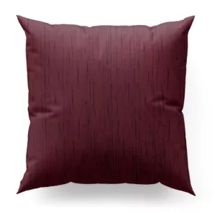 Poszewka szyta bordowa z tkaniny welwetowej w pionowe prążki, wykończona obciążnikiem