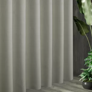 Tkanina zasłonowa w stylu eko, miękka w dotyku z ozdobnym splotem