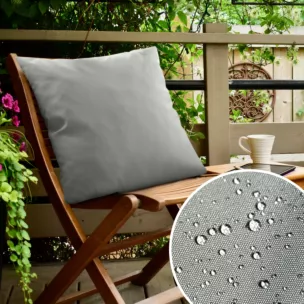 Poszewka na poduszkę 45x45 cm z gładkiej tkaniny wodoodpornej szara idealna do ogrodu i na taras GARDEN