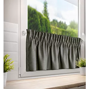 Zazdrostka popielata z tkaniny o płóciennym splocie 140x30 cm taśma  LENA