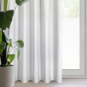 Zasłona srebrna w stylu eko 140x270 taśma - ERIS