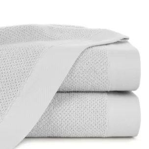 Ręcznik kąpielowy 50x90 cm bawełniany kolor jasnoszary o ryżowej strukturze 550 g/m2 RISO
