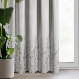 Zasłona welwetowa beżowa z przecieranym wzorem 140x270 cm taśma - MIRELA