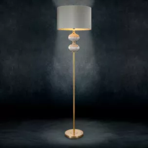 Lampa stojąca SUZI dekoracyjna z welwetowym abażurem