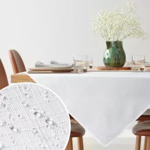 Obrus na stół 85x85 cm biały wodoodporny - KATE