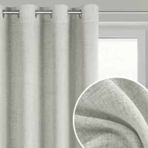 Zasłona beżowa o naturalnym melanżowym splocie 140x250 cm przelotka - LINDA