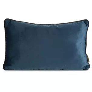 Poduszka 30 x 50 cm welwetowa granatowa zdobiona kontrastującą wypustką na brzegach MELIA EUROFIRANY PREMIUM