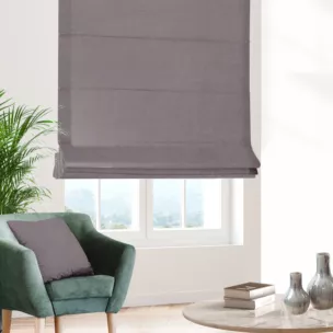 Roleta rzymska DORA - HIT ciemnografitowa z miękkiej tkaniny o welurowej strukturze